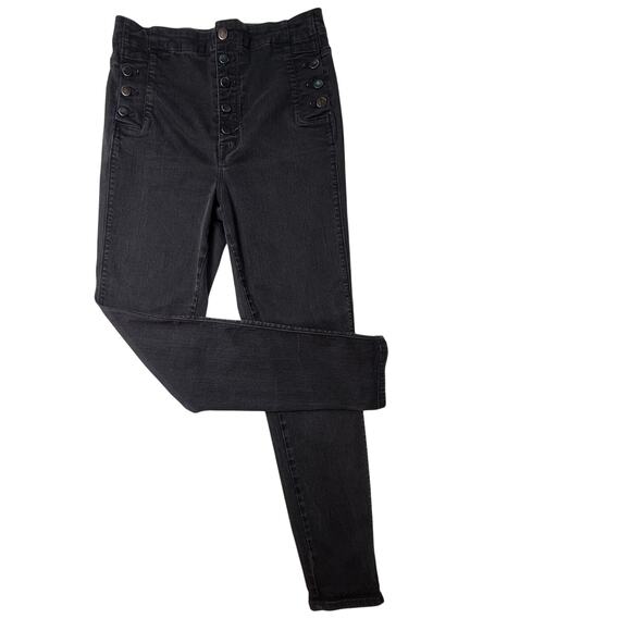 J BRAND Natasha Jeans Size 32 Vanity Black Sky High Waist and Button -Fly